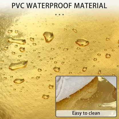 Brushed Gold Peel and Stick Wallpaper Border, PVC Self Adhesive Removable Contact Paper, Waterproof Mirror Frame Sticker for Bathroom, Kitchen and DIY Decor (394''L x 3.94''W)