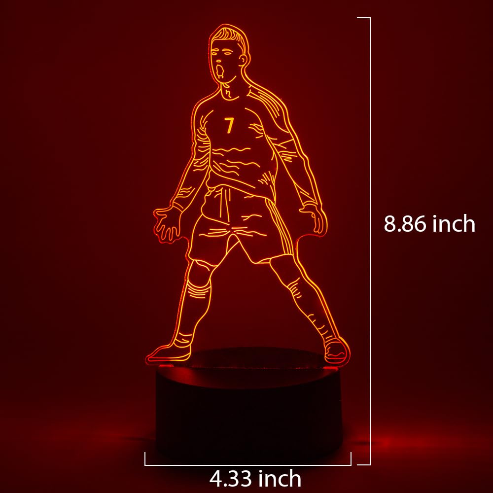 EXIGENT 3D LED Light Brazil Soccer Lamp Acrylic Illusion Night Flashing Cool (SoccerLamp_BRZL)