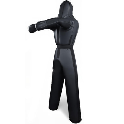 6FT Wrestling Dummy Grappling Dummy, Unfilled Hollow Design, Anti Burst Black Space Leather, MMA BJJ Training Equipment for Adults, Heavy Duty Martial Arts Practice Partner