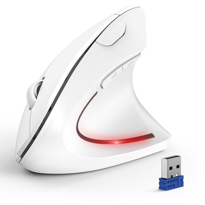 TECKNET Ergonomic Mouse, Wireless Bluetooth Vertical Mouse, 4800 DPI Optical Tracking, 6 Adjustable DPI, Quiet Clicks, 2.4GHz with USB A Receiver, 12 Months Battery, 6 Buttons, Wide Compatibility