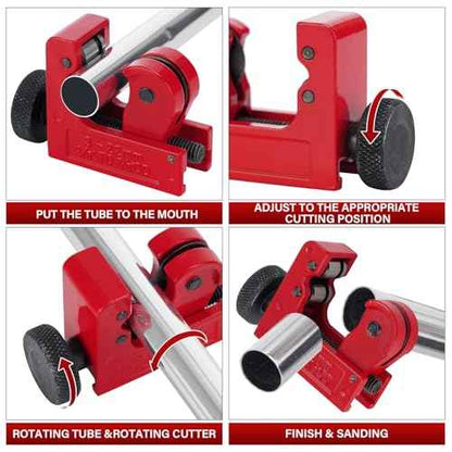4-1 Tubing Cutter Set, Heavy Duty Pipe Cutter 1/4¡¯¡¯-2¡¯¡¯ OD, Mini Pipe Cutter 1/8¡¯¡¯-7/8¡¯¡¯OD, Mini Copper Pipe Cutter with Deburring Tool, PVC/Aluminium/Plastc Pipes, Suitable for repair & DIY workers