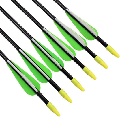 Fiberglass Practice Arrows for Archery - 24/26/28/30 Inch Target Shooting | Safe for Youth & Beginners - 6/12 Pack