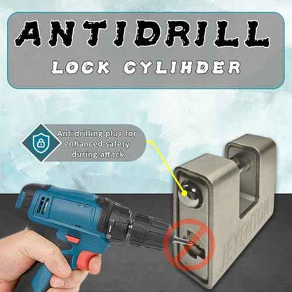(2.91in) JEYETON [Armoured] High Security Padlock-[Anti-Drill Cylinder]-Heavy Duty Lock for Outdoor Storage Shed,Door,Garden,Motorbike,Gate,Fence,Warehouse-0.67" Shackle Clearance-Silver(74mm)