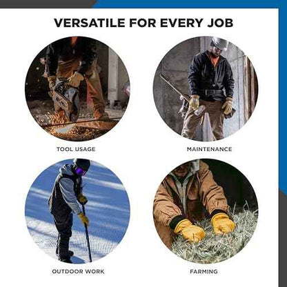 Wells Lamont Men's HydraHyde Leather Winter Work Gloves Water-Resistant Insulated Medium (1202M)