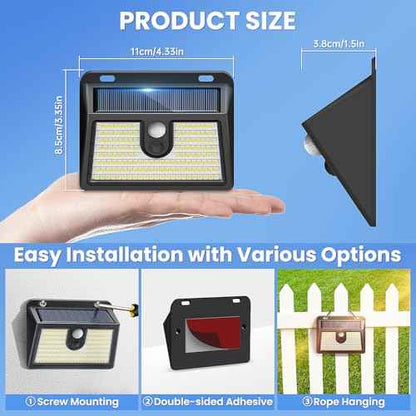 [10 Packs] Solar Motion Sensor Outdoor Lights, Super Bright Solar Lights Outdoor Waterproof, 3 Lighting Modes Security Wall Light for Outside Walking Dog Fence Backyard Deck Garden Door Step Garage
