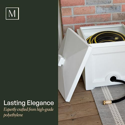 Mayne Inc 5858-W Fairfield Garden Hose White Storage Bin