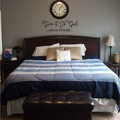 Give It to God and Go to Sleep Black Vinyl Wall Decal Christian Quotes Religious Art Letters Wall D?cor