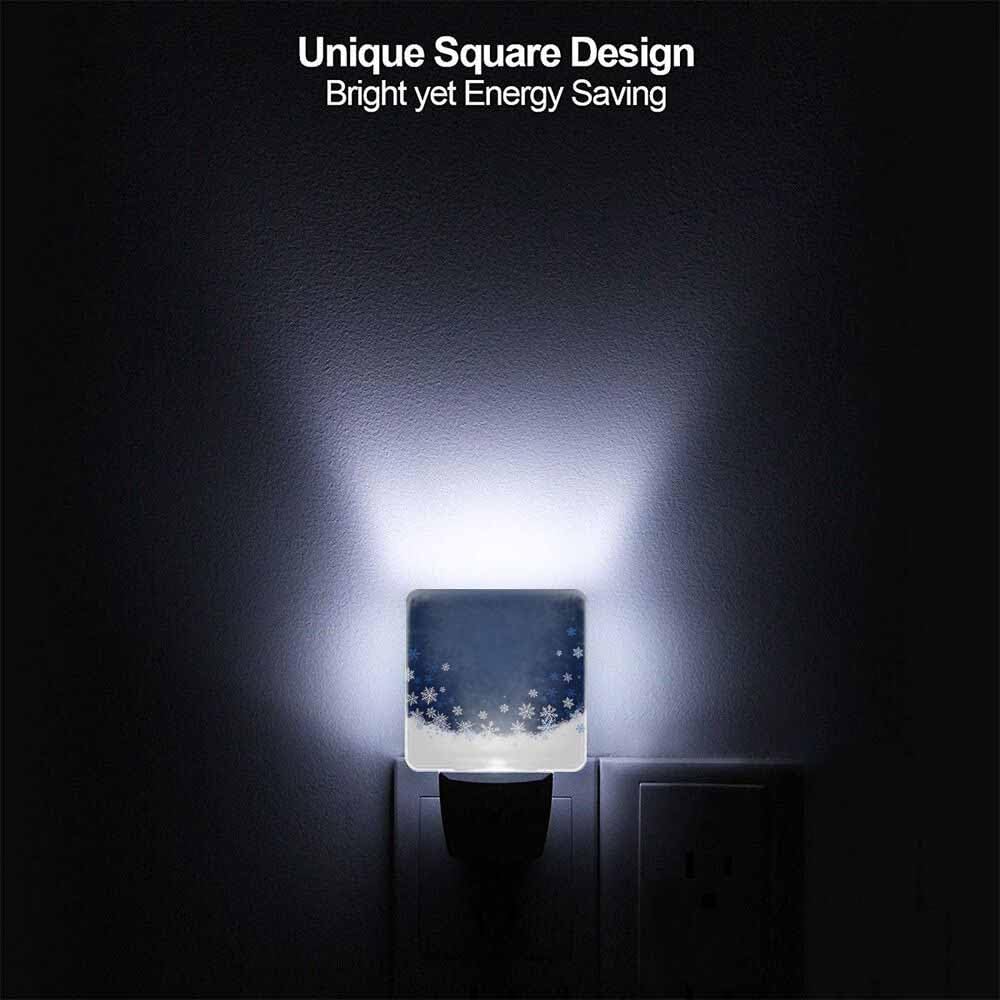 CNupgoS Snowflakes Night Light Plug-into Wall Merry Christmas A Snowy Winter Nightlight Lamp with Dusk to Dawn Sensor, Led Lamp 0.5W Energy Efficient for Home Decor