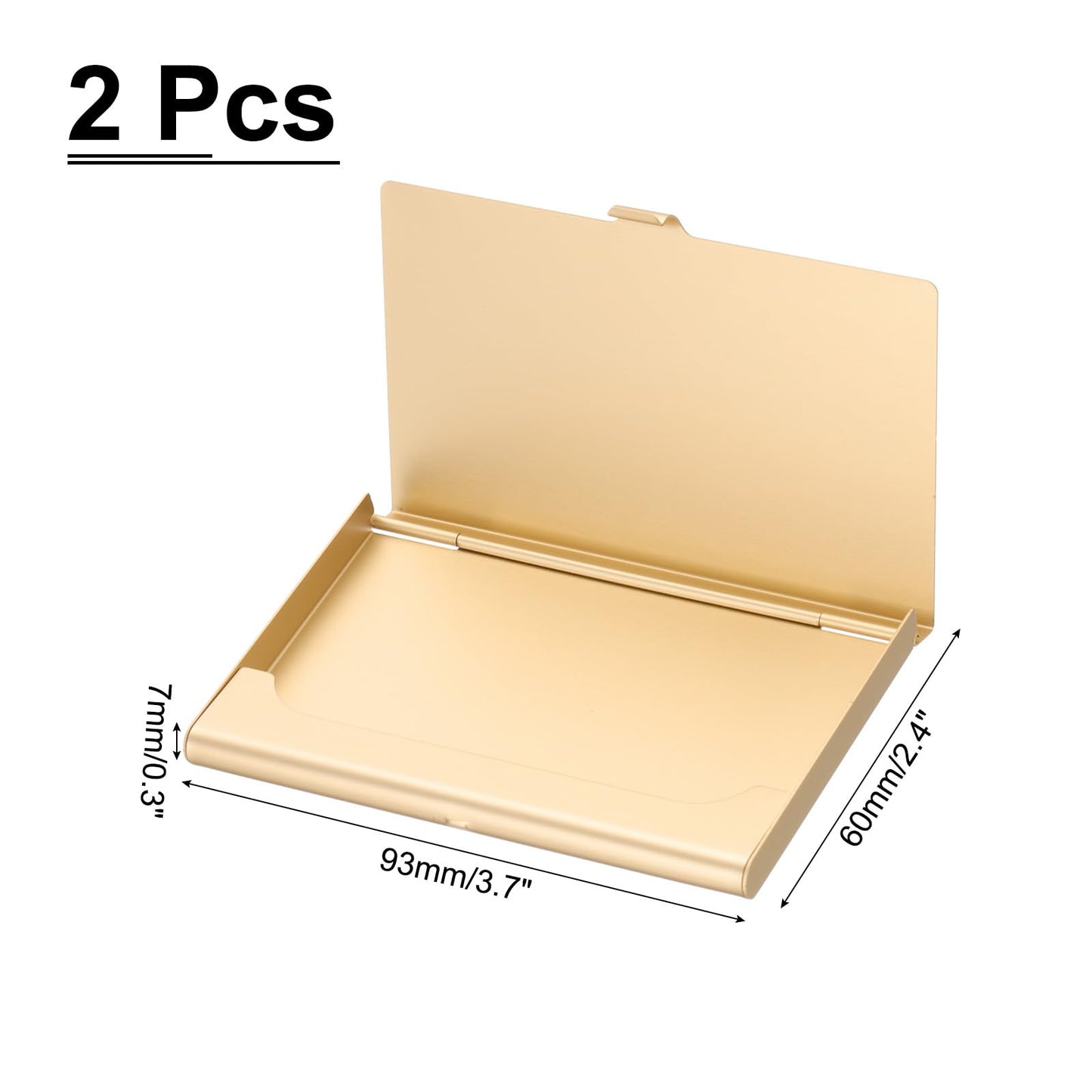 PATIKIL Bling Alloy Business Card Holder, 2Pcs Rhinestone Name Credit Card Organizer Bling Pocket Display for Women Office Exhibition, Gold Tone