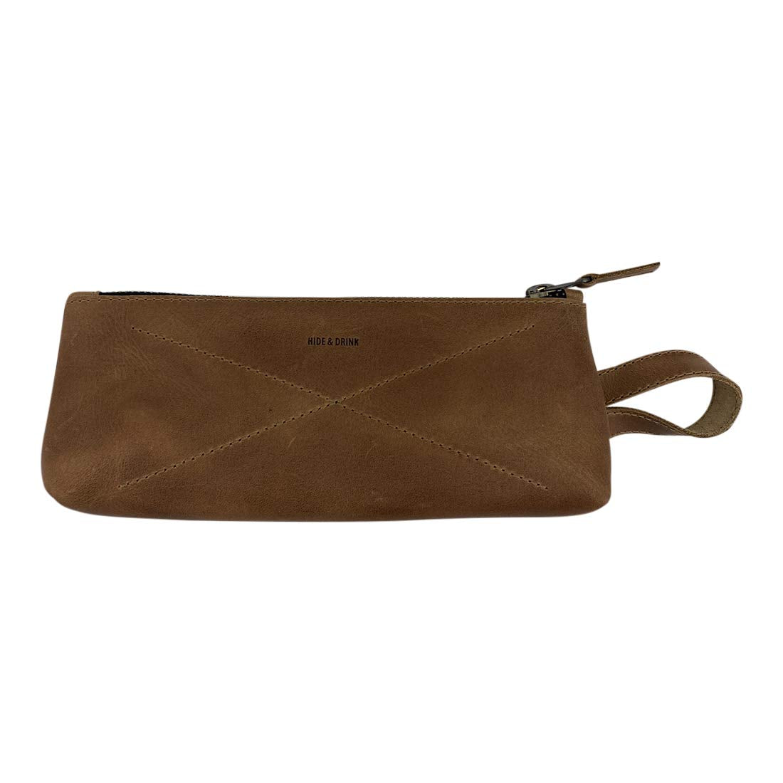 Hide & Drink, Carry-On Toiletry Bag, Pen and Pencil Case, Cable Organizer, Storage for Utensils, Travel Essentials, Full Grain Leather, Handmade, Single Malt Mahogany