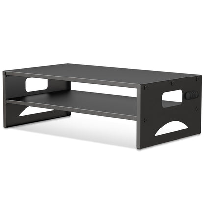 Pholiten Monitor Stand Riser, Desktop Stand, Computer Stand, Ergonomic Design, Two-Level Design, Desktop Organization, Keyboard Smartphone Storage, Printer Stand, Display Stand, 16.5 x 9.3 x 5.6