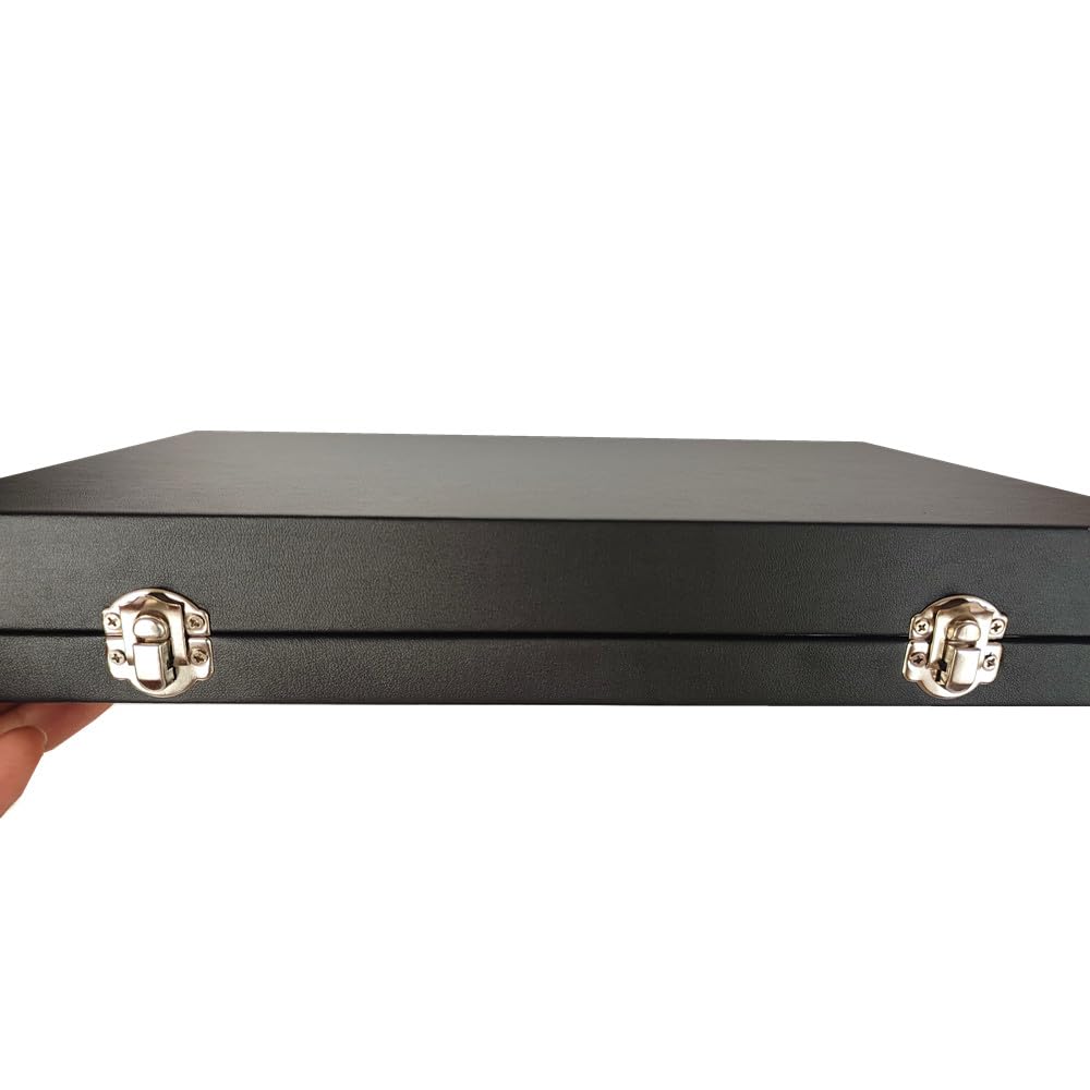 Wooden Jewelry Organizer Tray Box with Clear Lid, Travel Rectangle Organization Storage Box with Metal Clasp, Velvet Blank Jewelry Display Case for Necklaces Bracelets Rings Accessories (Black)