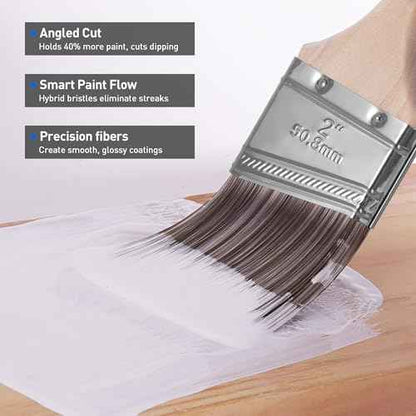Paint Brush, 2IN Stain Brushes for Painting Walls House Touch-Ups,Furnitures and Fence Staining, Wooden Handle Masonry Paintbrush(6 Packs)