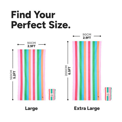 Dock & Bay Beach Towel - Quick Dry, Sand Free - Compact, Lightweight - 100% Recycled - Includes Bag - Tutti Frutti - Extra Large (200x90cm, 78x35)