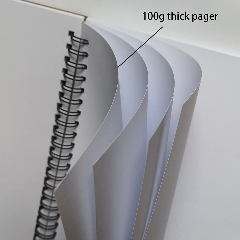 YUREE A5 Spiral Notebook Blank, 100gsm Thick Paper & Hard Kraft Cover, 60 Sheets (120 Pages), 8.35" x 5.9", Brown, 5 Pack