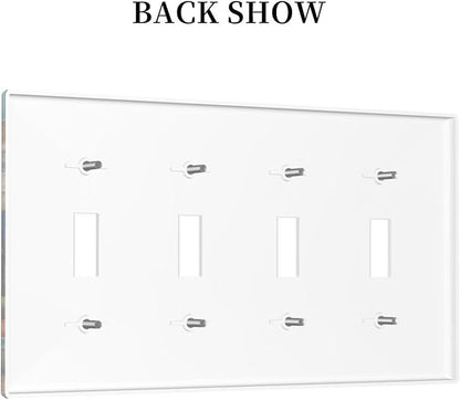 Decorative Art Light Switch Covers Mexican Sombrero & Serape Vibes Quad Toggle 4 Gang Wall Plate Switch plate Electrical Faceplate for Home Decor