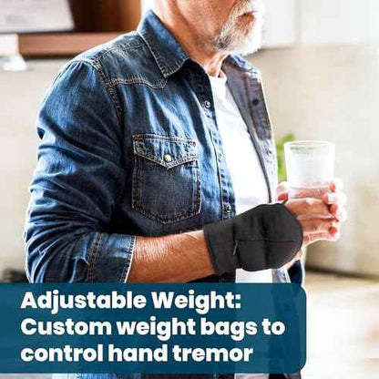 Adjustable Weighted Gloves for Hand Tremors, Adjustable Hand Stability Aid for Parkinson's Patients, Steel Weight Gloves for Enhanced Stability (2PK, Size M)
