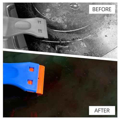 Razor Blade Scraper Tool, 6 Pack Razor Scraper with Extra 50Pcs Metal & 50Pcs Plastic Blades, Cleaning Scraper for Glass, WindowWindow, Sticker, Cooktop, Paint