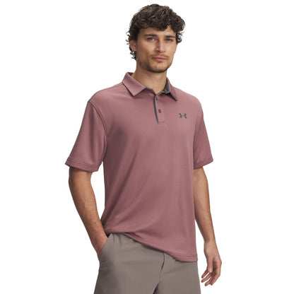 Under Armour Men's Tech Golf Polo, (651) Maroon Mist / / Pitch Gray, Medium Tall