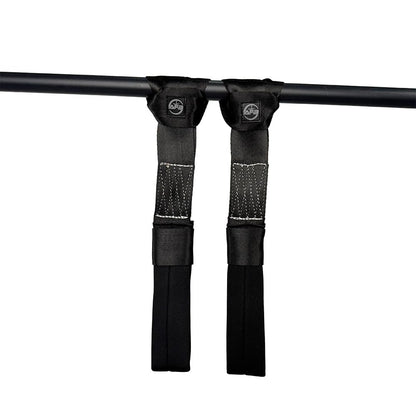 Suspension Trainer Straps - Premium Nylon Bodyweight Fitness Straps for Home & Gym Workouts, Comfortable & Safe with 540lbs Load, Black, Comes in Pairs