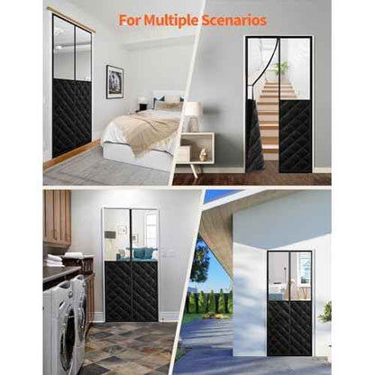 Magnetic Thermal Insulated Door Curtain for 38"x 82" Doors, Visible Door Cover for Heat Insulation, Magnetic Closure Thick Blanket for Doorway to Keep Warm in Winter Cool in Summer