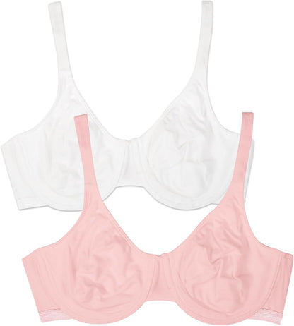 Fruit of the Loom Women's Multi-Pack Unlined Underwire Cotton Bra
