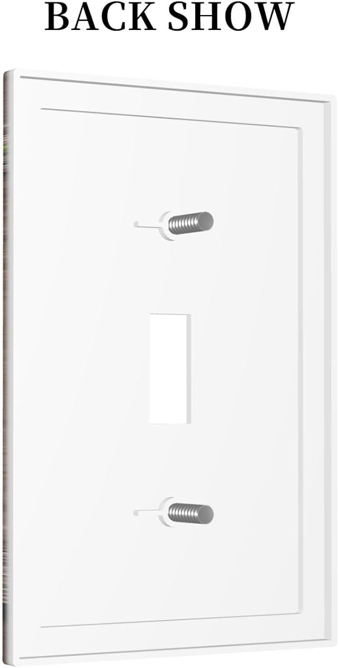 Farm Barn Farmhouse Rustic Country Flower Single Toggle Light Switch Plates Cover Decorative 1 Gang Wall Plate Electrica Faceplate for Bathroom Bedroom Decorate Accessories