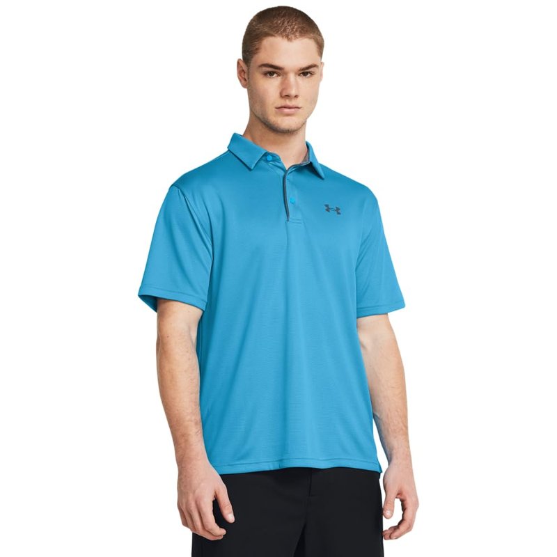 Under Armour Men's Tech Golf Polo, (421) Capri / / Pitch Gray, Small Tall