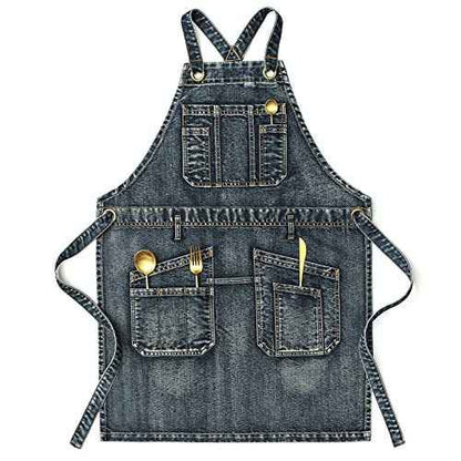 Jeanerlor - Washing Style Work Hairdresser Apron with Pockets for Women and Men