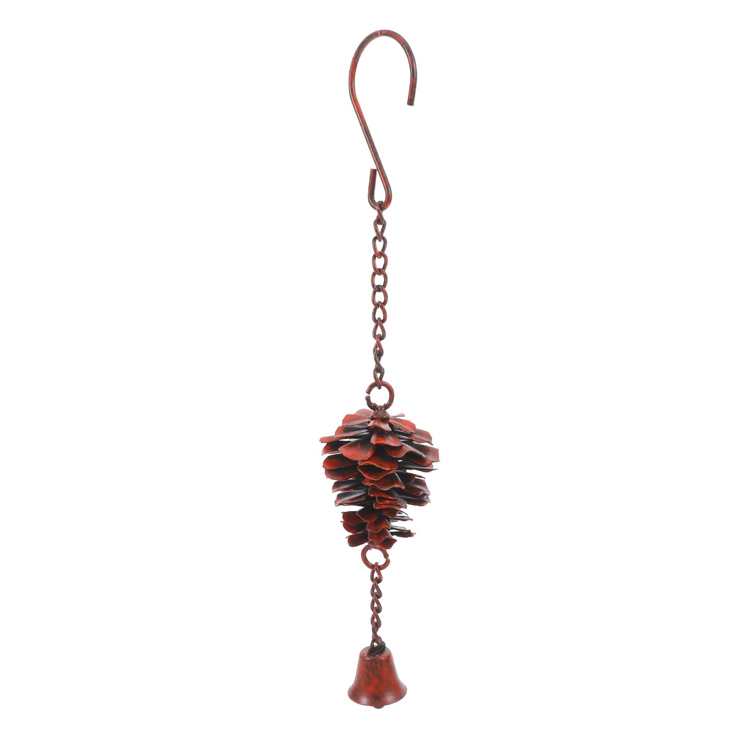 ZUNOXAZ Pine Cone Bells Wind Chimes Metal Door Knob Hanger Soothing Chimes for Garden Porch Home Elegant Pinecone Outdoor Decorations Holiday Wall Ornament