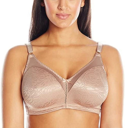 Bali Women's Double Support Wireless, Lace Bra with Stay-in-Place Straps, Full-Coverage