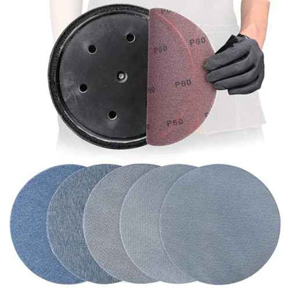 9 Inch Premium Ceramic Mesh Sanding Disc (Grit 60/80/120/180/240), Hook and Loop Mesh Disc 25 Pack Dust-Free Drywall Sandpaper Discs for Random Orbital Sander