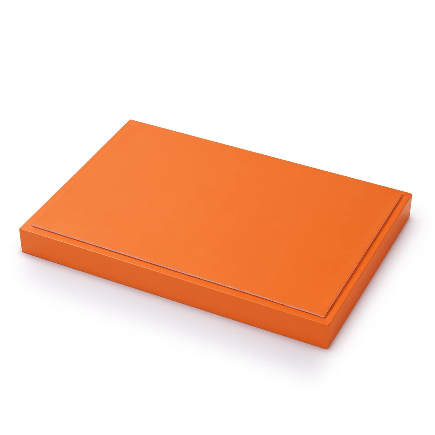 Oirlv Luxury Orange Leather Jewelry Tray Stackable Flat Jewelry Drawer Organizer Earrings Rings Bracelets Storage