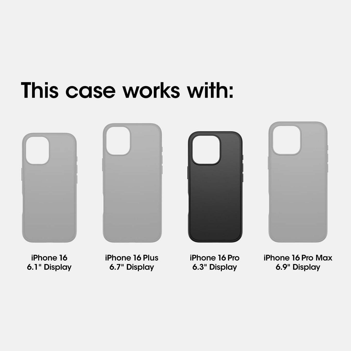 OtterBox iPhone 16 Pro Symmetry Series Cactus Leather for MagSafe - Noir Ash Black - Ultra-Thin, Sleek iPhone Case, Premium iPhone Case, MagSafe Compatible
