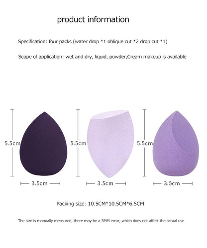 Makeup Sponges set for Dry & Wet Use - Foundation Blending Sponge for Concealer Blush Powder, Multi-color Blender Sponges (KNY6779-10)