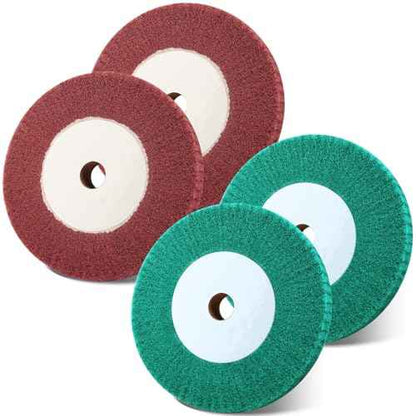 6 Inch Bench Grinder Polishing Wheel, 240/320 Grit Tight Weave Tough Polishing Burnishing Wheel, Great for Refurbishing Golf Clubs Metal Copper, 1" Thickness for 0.8" Arbor(4 Pack)
