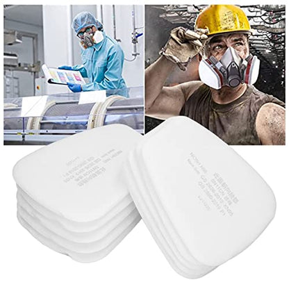 Raguso 50Pcs 5N11CN Filter, Fiber, White, 3 Layer, Safety Mask Replacement Filter for Painting, Renovation, Mining