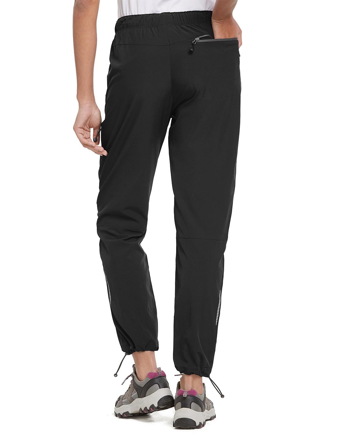 baleaf Travel Pants Women Hiking Long Tall Lightweight Quick Dry Water Resistant Cargo Pants 31'' Trip 31''-Black XS