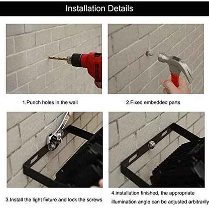 4Pack-100W LED Flood Light Outdoor,11000lm LED Work Light with 6FT US Plug,IP66 Waterproof Exterior Security Lights,6000K Daylight White Outside Floodlights Slim Design for Playground Yard Stadium