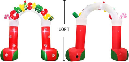 KOOY Giant 10 FT Christmas Inflatables Archway Outdoor Decorations, Merry Christmas Arch Blow Up Yard Decorations,Xmas Decoration for Holiday Front Yard Lawn Garden Winder Decor Christmas Decoration