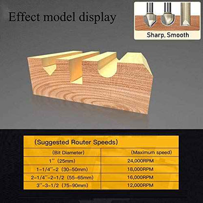 1/4-inch Shank, 1/4-inch Cutting Dia, 2-Flute Straight Router Bit, Carbide Tipped Plunge Router Bit, 4pcs