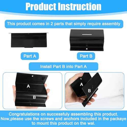 Heavy Duty Ladder Hooks for Garage Wall 4 Pack Black Ladder Hanger Garage Wall Hooks for Ladder, Wheelbarrow, and Tools