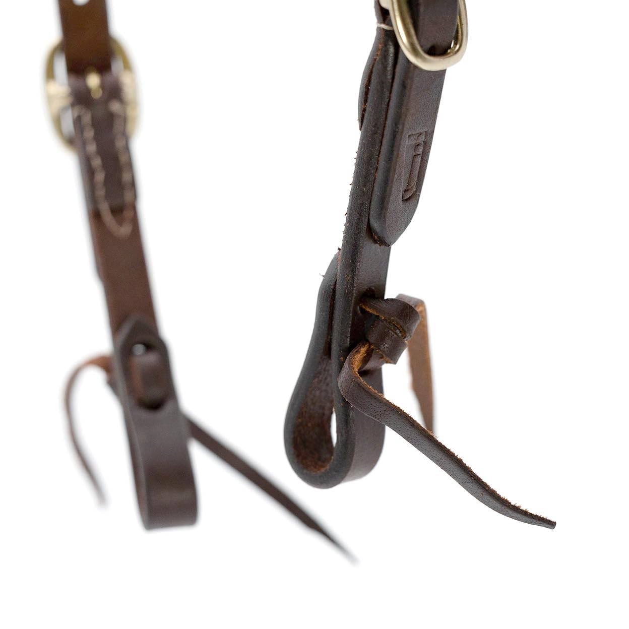 Jeffers LuxeLeather Heavy Oiled Leather Browband Headstall with Water Tie Bit Ends for Horses - Adjustable Western Horse Bridle Headstall, Harness Leather Tack for Riding Training Trail - Full Size