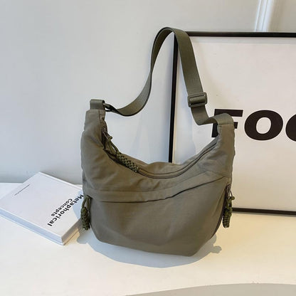 Nylon Crescent Crossbody Bag for Women Shoulder Tote Handbag Casual Sling Bag Dumpling Purse Bag for Outdoor Travel