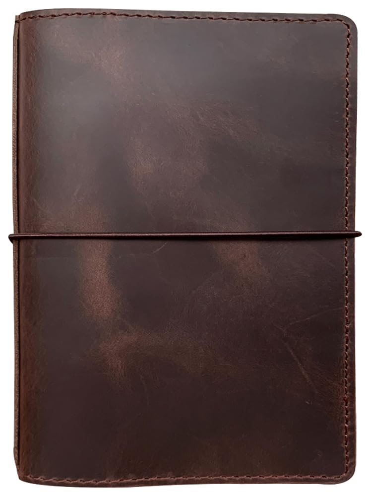 Travelers Notebook Cover with Inner Pockets, Card Slots and Pen Holder, B6 Size, Dark Brown