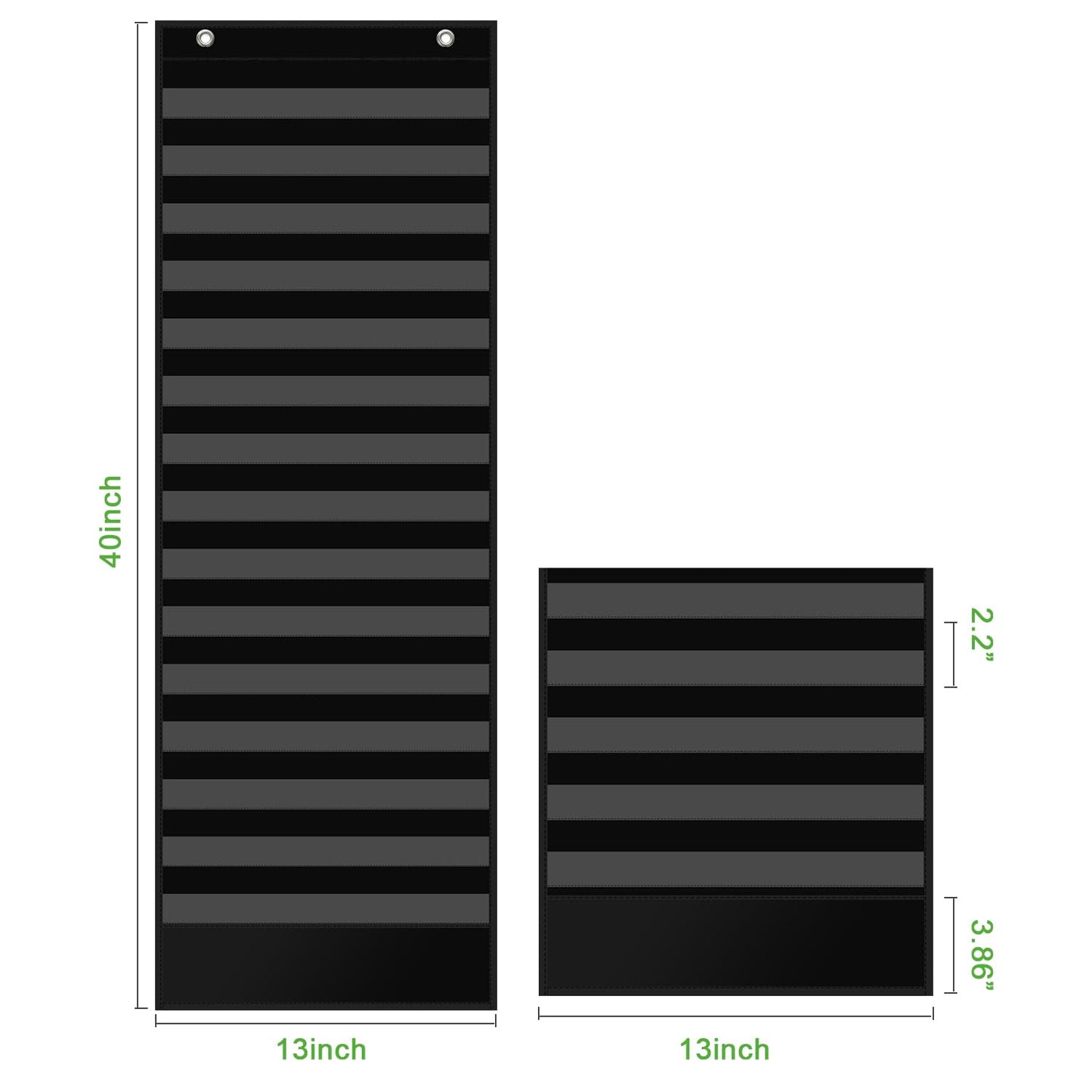 REGELETO 15+1 Pockets Daily Schedule Pocket Chart with 30 Pcs Double-Sided Reusable Cards, Scheduling Pocket Chart for Classroom Office Home School Activity(Black)