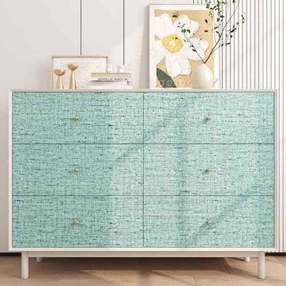 FunStick Light Teal Green Grasscloth Peel and Stick Wallpaper Textured Removable Renter Friendly Wall Paper for Bedroom Bathroom Walls Blue Aqua Green Kitchen Cabinet Contact Paper Waterproof 16"x80"