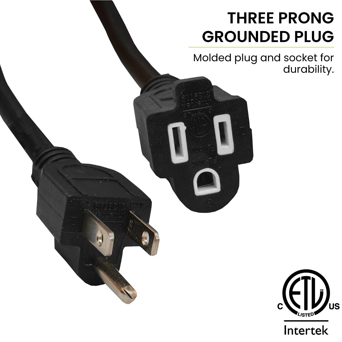 Go Green Power Inc. (G-14025BK) 12/3 SJTW Outdoor Extension Cord, Black, 25 ft