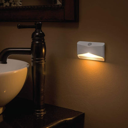 Beams MB710A 15 Lumen Amber LED Sleep Friendly Wireless Battery Powered Motion Sensing Nightlight, 3-Pack, White