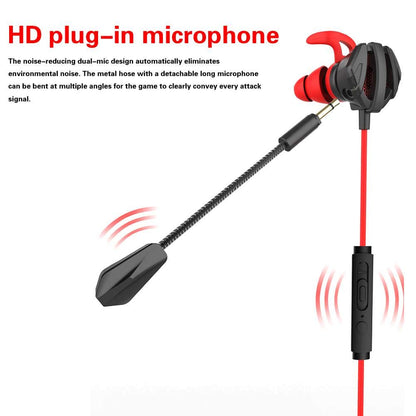 Eachbid Gaming Wired Earphone 3.5mm in-Ear Headphones with Dual Mic Gaming Headset for PS4 PUBG 3D Earbuds for Tablets Notebook Computer Black